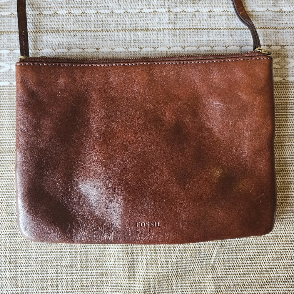 Fossil Brown Leather Crossbody bag